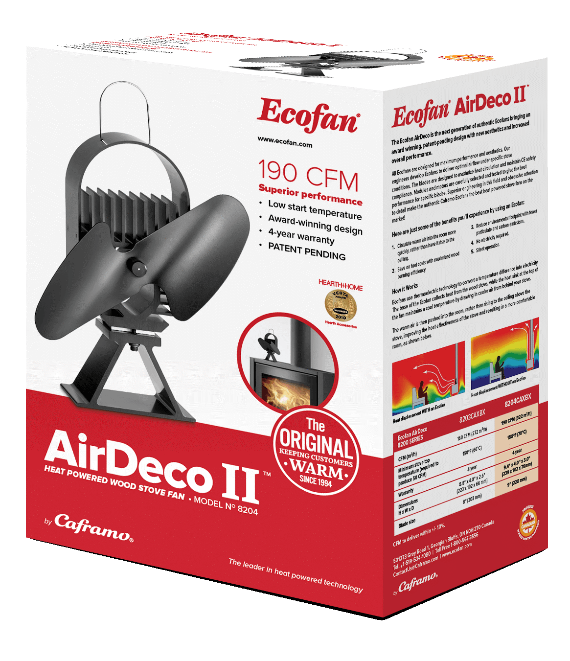 Kachelventilator Ecofan Airdeco 2 Caframo Zweedse Pellets